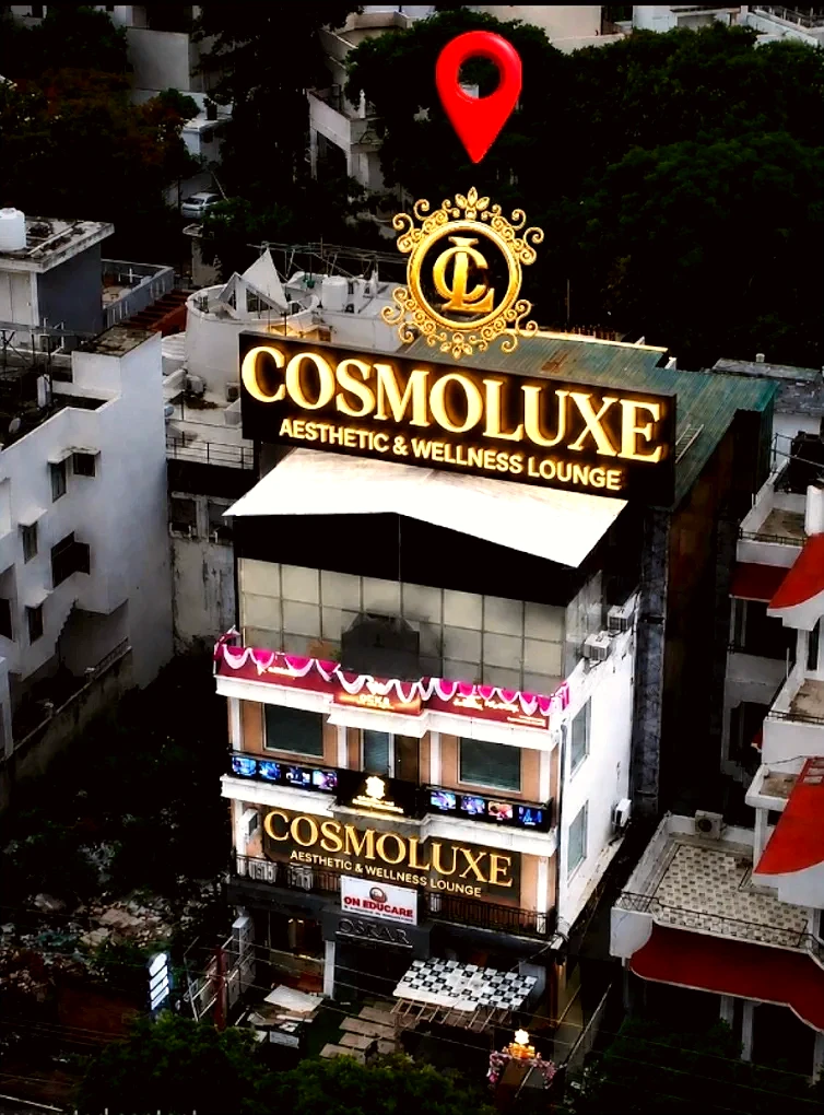 The Cosmoluxe building on Vipul Khand, Gomti Nagar, Lucknow