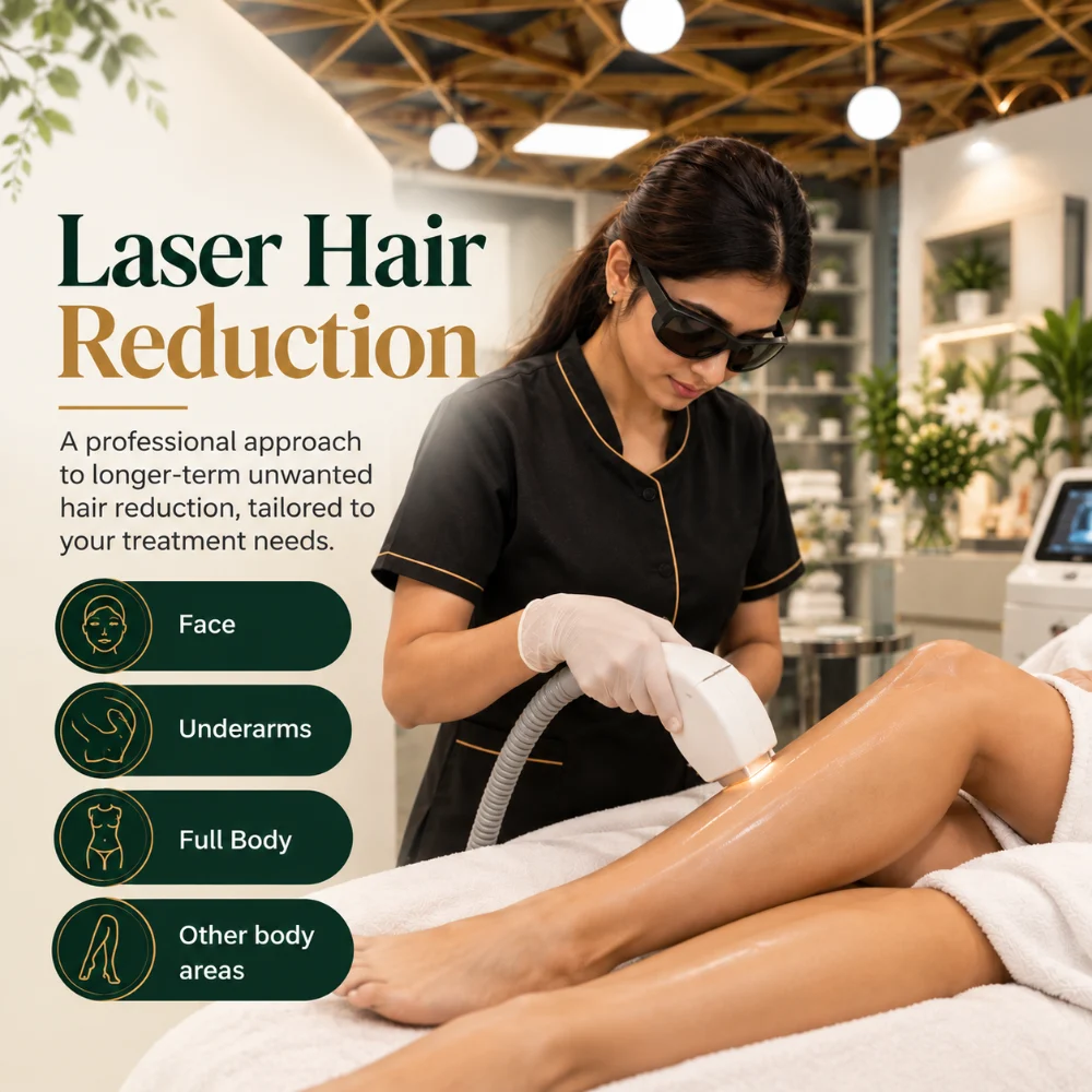Laser hair reduction at Cosmoluxe for face, underarms, full body and other areas