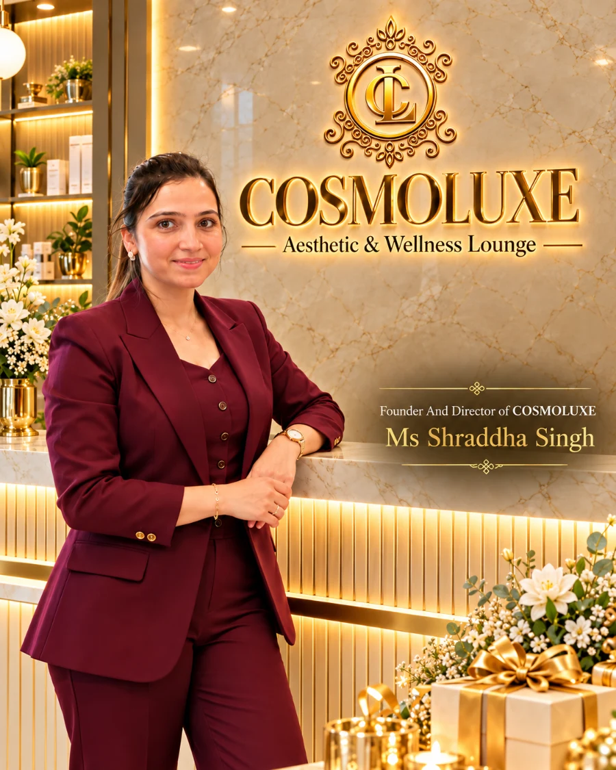 Ms Shraddha Singh, Founder and Director of Cosmoluxe Aesthetic & Wellness Lounge, at the Cosmoluxe reception