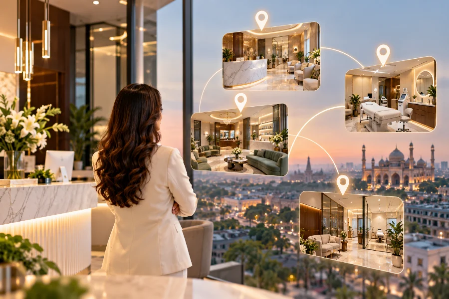 Cosmoluxe locations across the Lucknow skyline